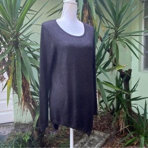 Black Shimmer Scoop Neck Tunic